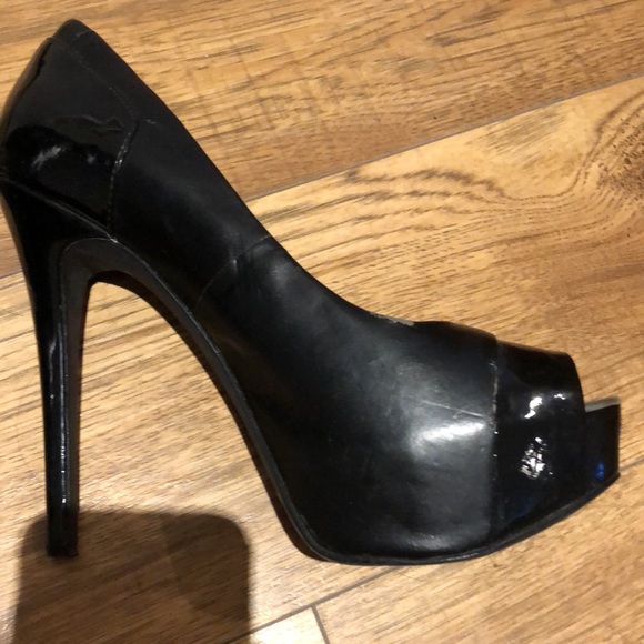 Black stiletto platform heels - Picture 2 of 5